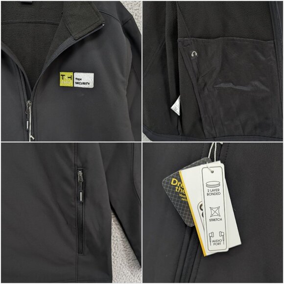 Core 365 TKH Security Jacket Mens Black Full Zip Fleece Lined Zip Pockets Size L - Picture 7 of 10